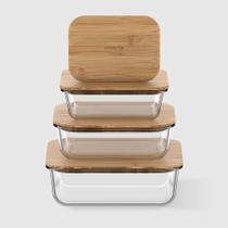 Potes de Vidro Conserve Com 4un Bamboo Invicta