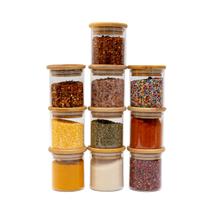 Potes de Vidro P/ Mantimentos C/ Tampa Bambu 200ml - 10 Pçs Oikos Potes de Vidro P/ Mantimentos C/ Tampa Bambu 200ml - 10 Pçs Oikos