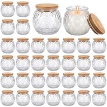 Potes de Vidro para Velas Acellegic 20 Unidades 180 ml com Tampa de Bambu