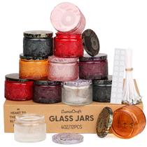 Potes de Vidro para Velas LumaCraft 12 Unidades 120 ml Coloridos com Tampa Hermética