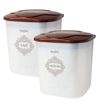 Potes Decorado Café e Açucar Kit 2 peças 1,75L Jaguar Potes Decorado Café e Açucar Kit 2 peças 1,75L Jaguar