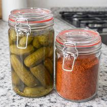 Potes Hermético Mantimentos Cozinha Vidro 450ml 1L Kit 12pçs