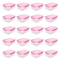 Potes Herméticos 2,5l 20un Grande Resistente Tampa C Travas