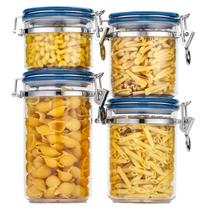 Potes Herméticos Blue 4 Peças 420ml, 650ml, 800ml e 1,1L Vedação Total