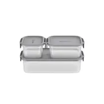 Potes Herméticos de Plástico Electrolux Cinza 3 Unidades Empilháveis Modulares Potes Herméticos de Plástico Electrolux Cinza 3 Unidades Empilháveis Modulares