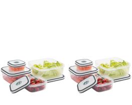 Potes Herméticos Electrolux de Plástico Branco Quadrado com 8 Unidades