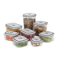 Potes Herméticos Electrolux de Plástico Cinza Retangular com 8 Unidades Potes Herméticos Electrolux de Plástico Cinza Retangular com 8 Unidades