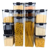 Potes Herméticos Porta Mantimentos Kit 12 Organizador Alimentos Armário Despensa Cozinha Transparente Potes Herméticos Porta Mantimentos Kit 12 Organizador Alimentos Armário Despensa Cozinha Transparente