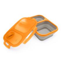 Potes hermeticos retratil de silicone c/ divisorias - warm orange