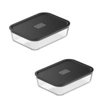 Potes Herméticos Vidro Marmita 1,25L Tampa com Trava Microondas Air Fryer Forno Cozinha Potes Herméticos Vidro Marmita 1,25L Tampa com Trava Microondas Air Fryer Forno Cozinha