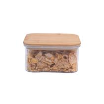 Potes Herméticos Vidro Quadrado para Mantimentos com Tampa de Bambu 320ml