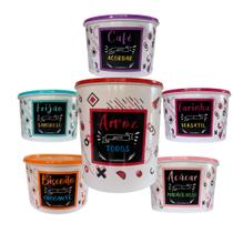 Potes Kit Jogo Porta Mantimento 6 Peças De Plástico Colorido