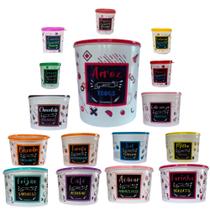 Potes Kit Jogo Porta Mantimentos 16 Peças Plástico Colorido