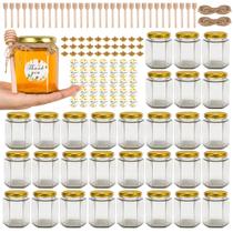 Potes Mini de Mel BIGIVACA 180 ml, Kit com 30 Unidades e Pegadores de Madeira