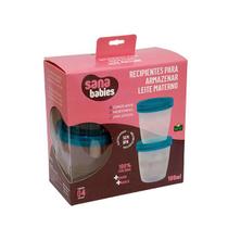 Potes p/ Armazenar Leite Materno c/ Tampa (4 Uni) - Sana Babies