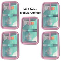 Potes para Alimentos 730 ml Freezer e Microondas kit 5 Unid Sanremo Potes para Alimentos 730 ml Freezer e Microondas kit 5 Unid Sanremo