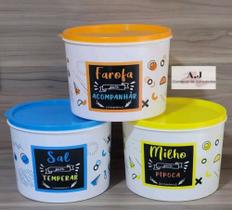 Potes para armazenar sal milho e farofa