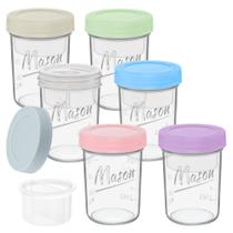 Potes para Aveia Noturna Xyptorix 473mL Conjunto com 6 Potes de Vidro