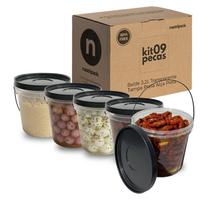 Potes Para Kits Militares 3.2L Transparente - 9 Pçs Potes Para Kits Militares 3.2L Transparente - 9 Pçs