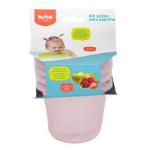 Potes Para Papinha De Bebe Kit Com 3und Rosa Buba