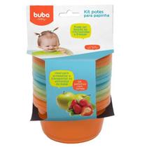 Potes Para Papinha De Bebe Kit Com 6und Azul Buba