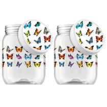 Potes Plástico Organizador Bandeirante Borboleta 1,7L 2 unid