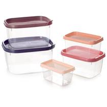 Potes Plásticos Conect 5 Unidades - Micro-ondas e Freezer