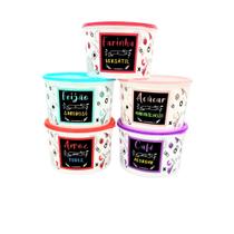 Potes Plásticos Kit Conjunto De 5 Potes Enfeites Premium Potes Plásticos Kit Conjunto De 5 Potes Enfeites Premium