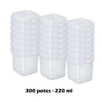 Potes Quadrados Bolo No Pote Lacre Plástico 220ml -300 Unid.