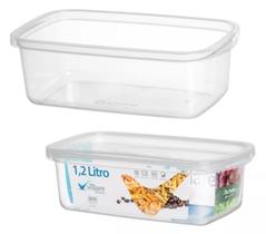 Potes Transparente Volare Rischioto 1,2L Retangular - 1,2 Litros - PANAMI