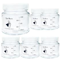 Potes Vidro para Armazenar Leite Materno Graduados 100ml 6UND Potes Vidro para Armazenar Leite Materno Graduados 100ml 6UND