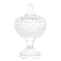 Potiche Baleiro Bomboniere de Vidro Cristal Doces c/ Pé Lys Tampa Decorativo Potiche Baleiro Bomboniere de Vidro Cristal Doces c/ Pé Lys Tampa Decorativo