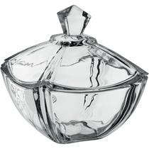 POTICHE BOMBONIERE BALEIRO QUADRADO HOME&CO TAMPA VIDRO 9x18x18cm