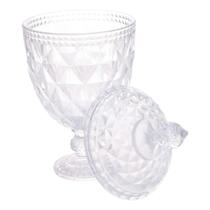 Potiche / Bomboniere com Pé de Cristal Diamond Transparente 15x32cm Casa Del Grande Potiche / Bomboniere com Pé de Cristal Diamond Transparente 15x32cm Casa Del Grande