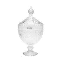 Potiche Bomboniere de Cristal com Pé Perseu 15cm x 28cm - Lyor