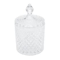Potiche Bomboniere De Cristal Decorativo Com Tampa Litt 17,5cm Para Mesa
