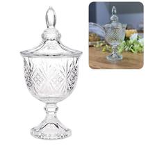 Potiche Bomboniere De Cristal Ecológico C/ Pé e Tampa Decorativo 24,5cm Lyor Potiche Bomboniere De Cristal Ecológico C/ Pé e Tampa Decorativo 24,5cm Lyor