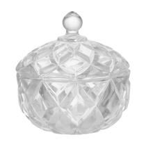 Potiche/Bomboniere de Vidro Transparente Diamond 11x11cm Potiche/Bomboniere de Vidro Transparente Diamond 11x11cm