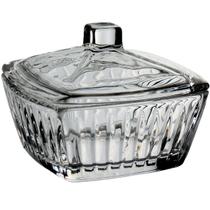 POTICHE BOMBONIERE VASO DECORATIVO QUADRADO HOME&CO COM TAMPA ECO CRYSTAL 6x8x8cm TRANSPARENTE
