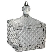 POTICHE BOMBONIERE VASO DECORATIVO QUADRADO HOME&CO COM TAMPA VIDRO 11x8x8cm TRANSPARENTE POTICHE BOMBONIERE VASO DECORATIVO QUADRADO HOME&CO COM TAMPA VIDRO 11x8x8cm TRANSPARENTE