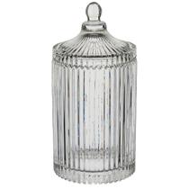 POTICHE BOMBONIERE VASO DECORATIVO REDONDO HOME&CO COM TAMPA VIDRO 23x10x10cm TRANSPARENTE POTICHE BOMBONIERE VASO DECORATIVO REDONDO HOME&CO COM TAMPA VIDRO 23x10x10cm TRANSPARENTE