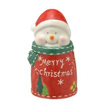 Potiche Boneco de Neve em Cerâmica 22cm Potiche Boneco de Neve em Cerâmica 22cm