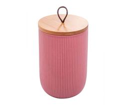 Potiche Cerâmica c/ Tampa 10 x 15 cm Lines Rosa Lyor Potiche Cerâmica c/ Tampa 10 x 15 cm Lines Rosa Lyor