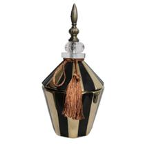 Potiche Classico Listras Preto Dourado Puxador Formosa Potiche Classico Listras Preto Dourado Puxador Formosa