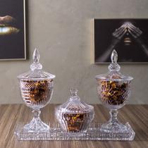 Potiche com pe sortido 11,5cm x 24,5cm cristal ecologico Potiche com pe sortido 11,5cm x 24,5cm cristal ecologico