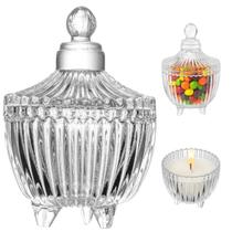 Potiche Cristal Elegante para Presentes Decoração Lembrança Chá De Bebê Comunhão Eventos Festas Design Moderno Versátil Pote Organizador