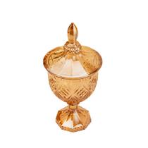 Potiche de Cristal c/ Pé Dublin Âmbar 11,5cm x 24,5cm - Lyor Potiche de Cristal c/ Pé Dublin Âmbar 11,5cm x 24,5cm - Lyor