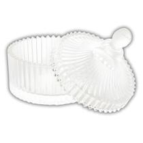 Potiche de Cristal Carrossel Com Tampa Bomboniere Baleiro Decorativo Transparente - Lyor