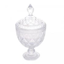 Potiche de Cristal com Pé Diamond 15x28cm Lyor