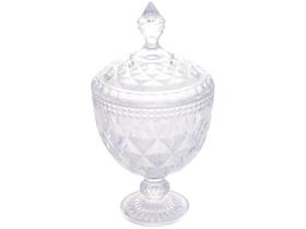 Potiche de Cristal com Pé Diamond 15x28cm Lyor Potiche de Cristal com Pé Diamond 15x28cm Lyor
